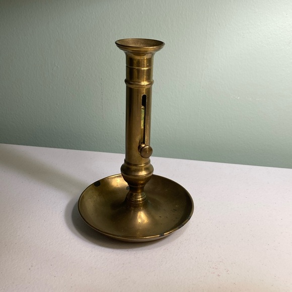 Vintage Brass Push Up Candlestick Holder - Picture 1 of 10